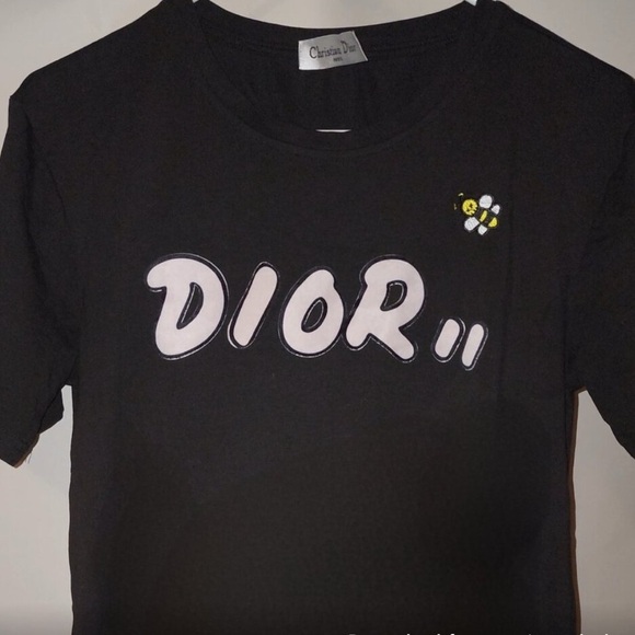 Dior X Kaws logo 🐝 Black Short Sleeve T - Picture 1 of 4